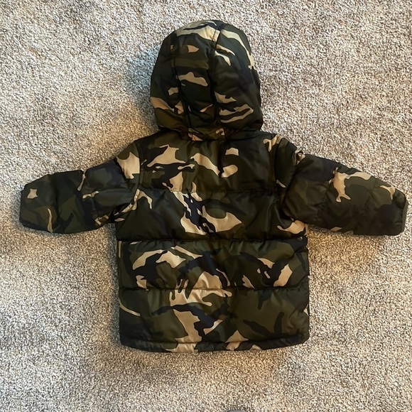 18-24M Puffer Camo Jacket Zip Front Hooded - Picture 3 of 3